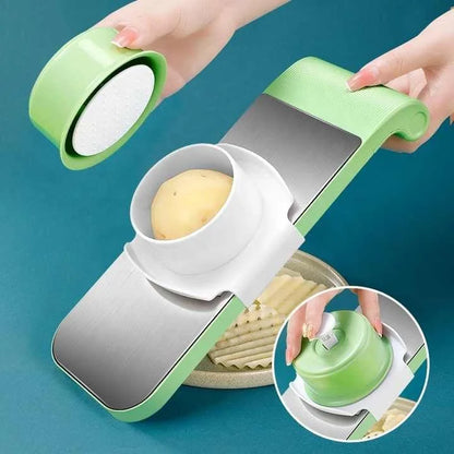 5-in-1 Vegetable Slicer – Multi-Function Cutter with Stainless Steel Blades