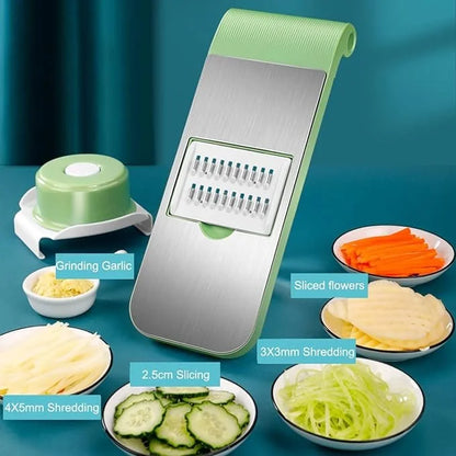 5-in-1 Vegetable Slicer – Multi-Function Cutter with Stainless Steel Blades