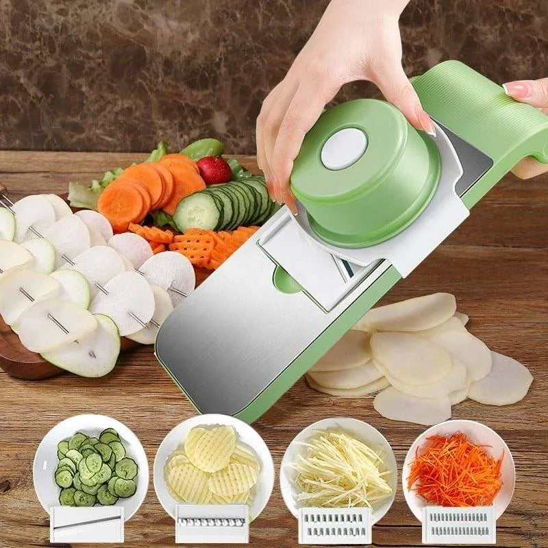 5-in-1 Vegetable Slicer – Multi-Function Cutter with Stainless Steel Blades